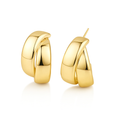 Gold Plated Chunky Hoop Earrings with Sterling Silver Post, 3 cm