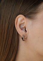 Hypoallergenic Small Hoop Earrings – 14K Gold , Rose & White Gold Plated