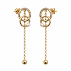 Gold Plated CZ Drop Earrings for Women – Dangle Chain Earrings – Hypoallergenic Jewelry