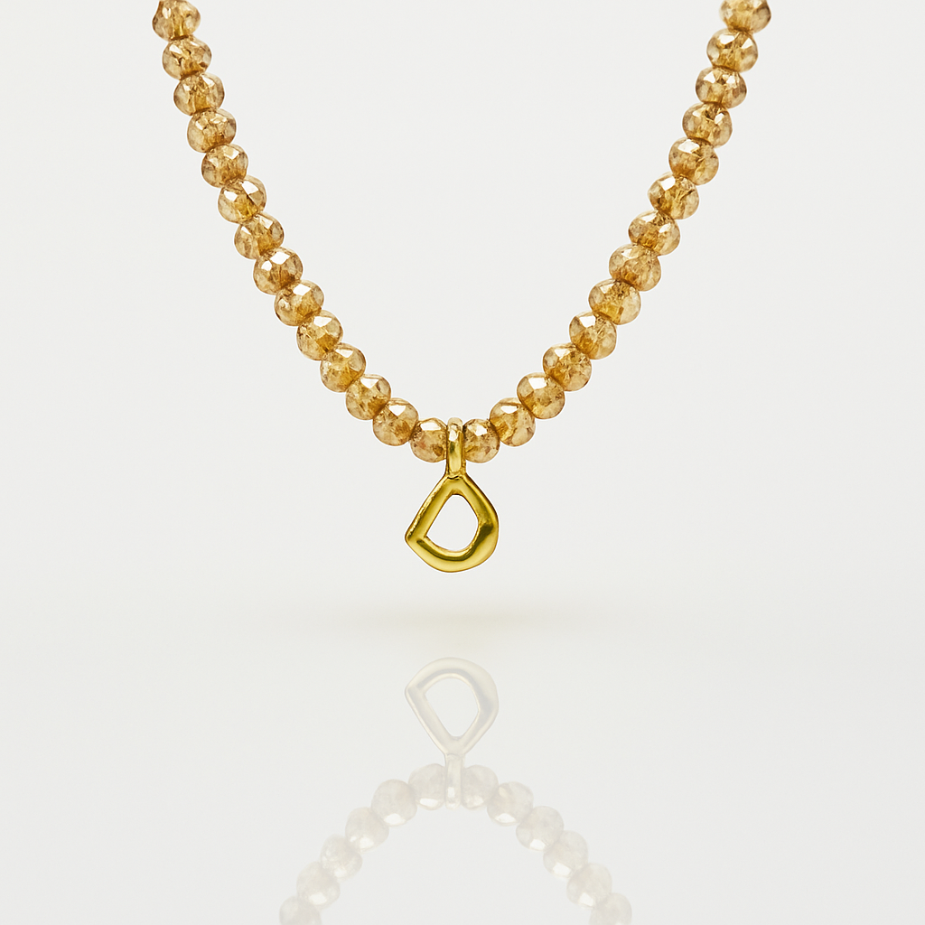 Beaded Necklace with Czech Glass and Stainless Steel – 45+5cm