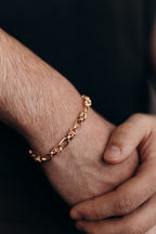Rose Gold Plated Chain Bracelet – Unisex Link Bracelet | Non Tarnish Hypoallergenic Jewelry | 20.5 cm (8.07”) | Minimalist Statement Bracelet