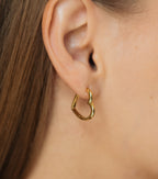 Hypoallergenic Heart Hoop Earrings – Rhodium Plated or 14K Gold