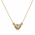 Gold Plated Hands Holding Heart CZ Pendant Necklace – Hypoallergenic, Non-Tarnish