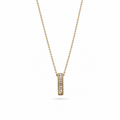 Gold Plated Rectangular CZ Bar Pendant Necklace – Hypoallergenic, Non-Tarnish