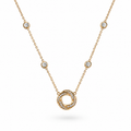 Gold Plated Interlocking Circle CZ Pendant Necklace – Hypoallergenic, Non-Tarnish