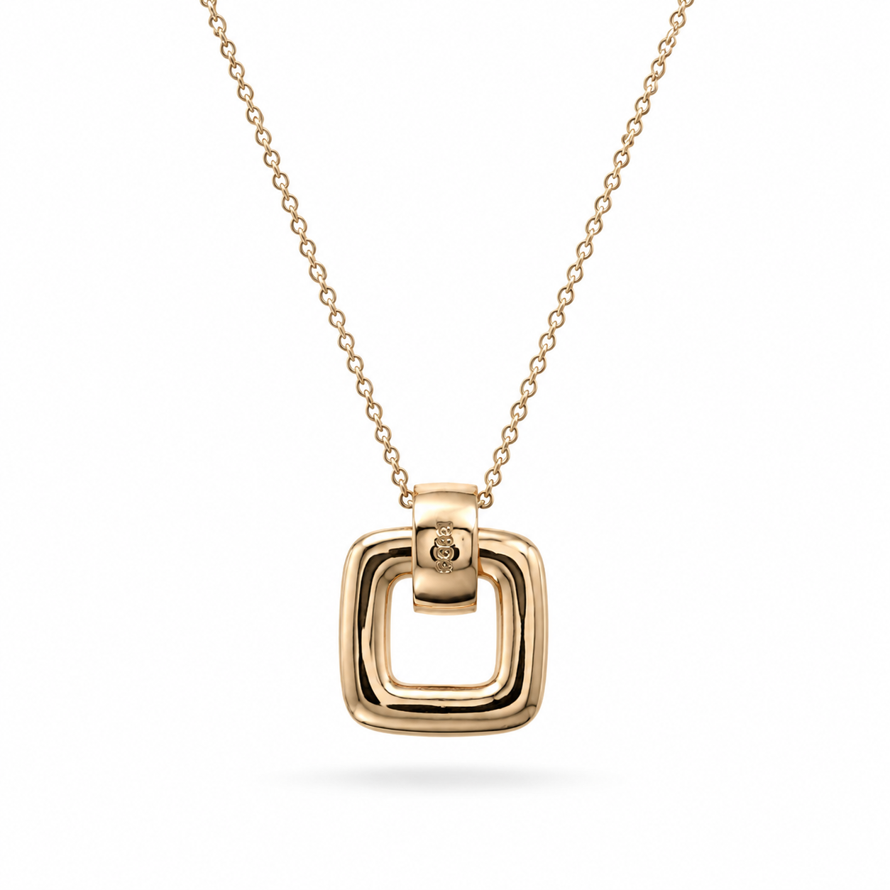 Gold Plated Black Square Pendant Necklace with CZ Stones – Hypoallergenic, Non-Tarnish