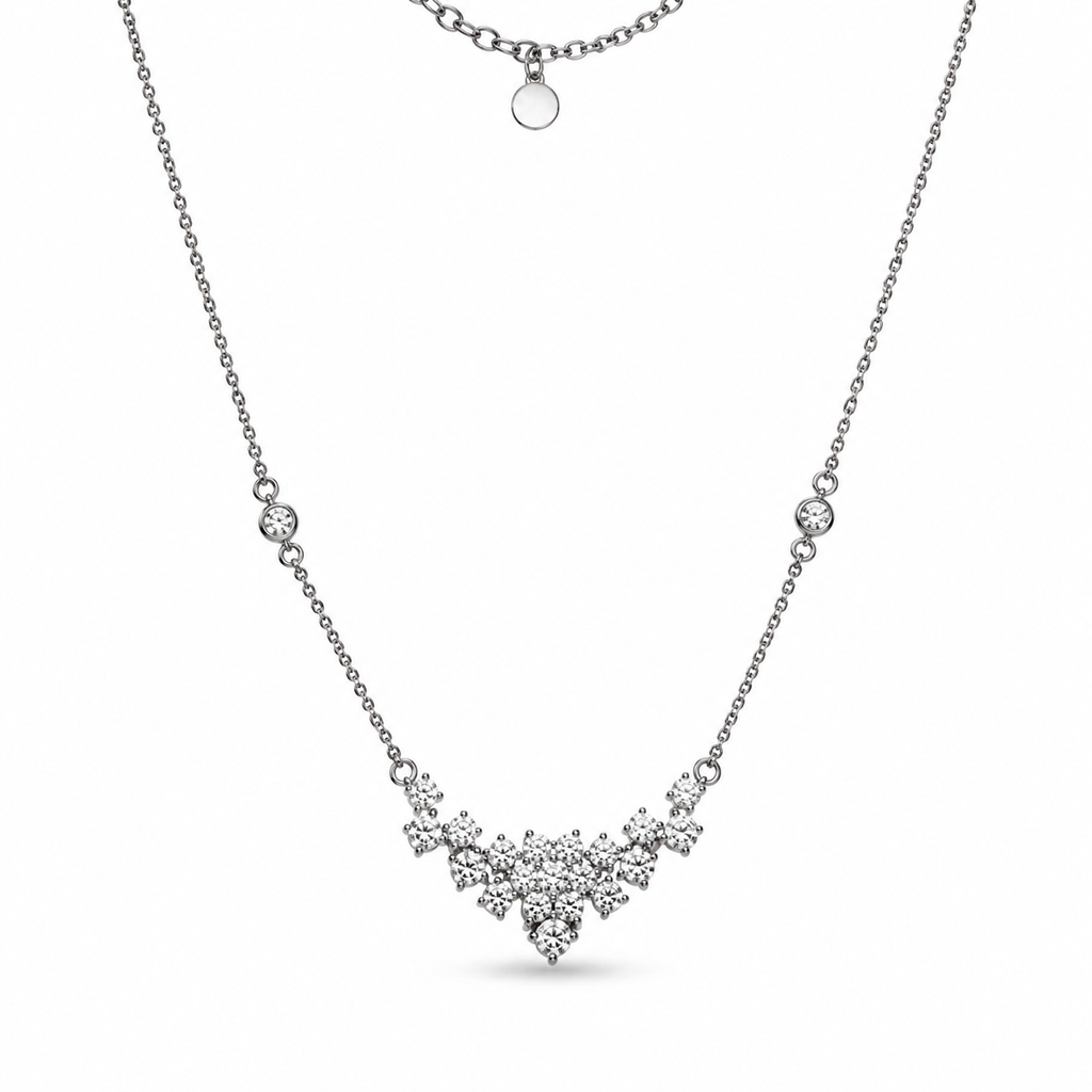CZ Statement Pendant Necklace – Gold Plated or Sterling Silver, Hypoallergenic, Non-Tarnish