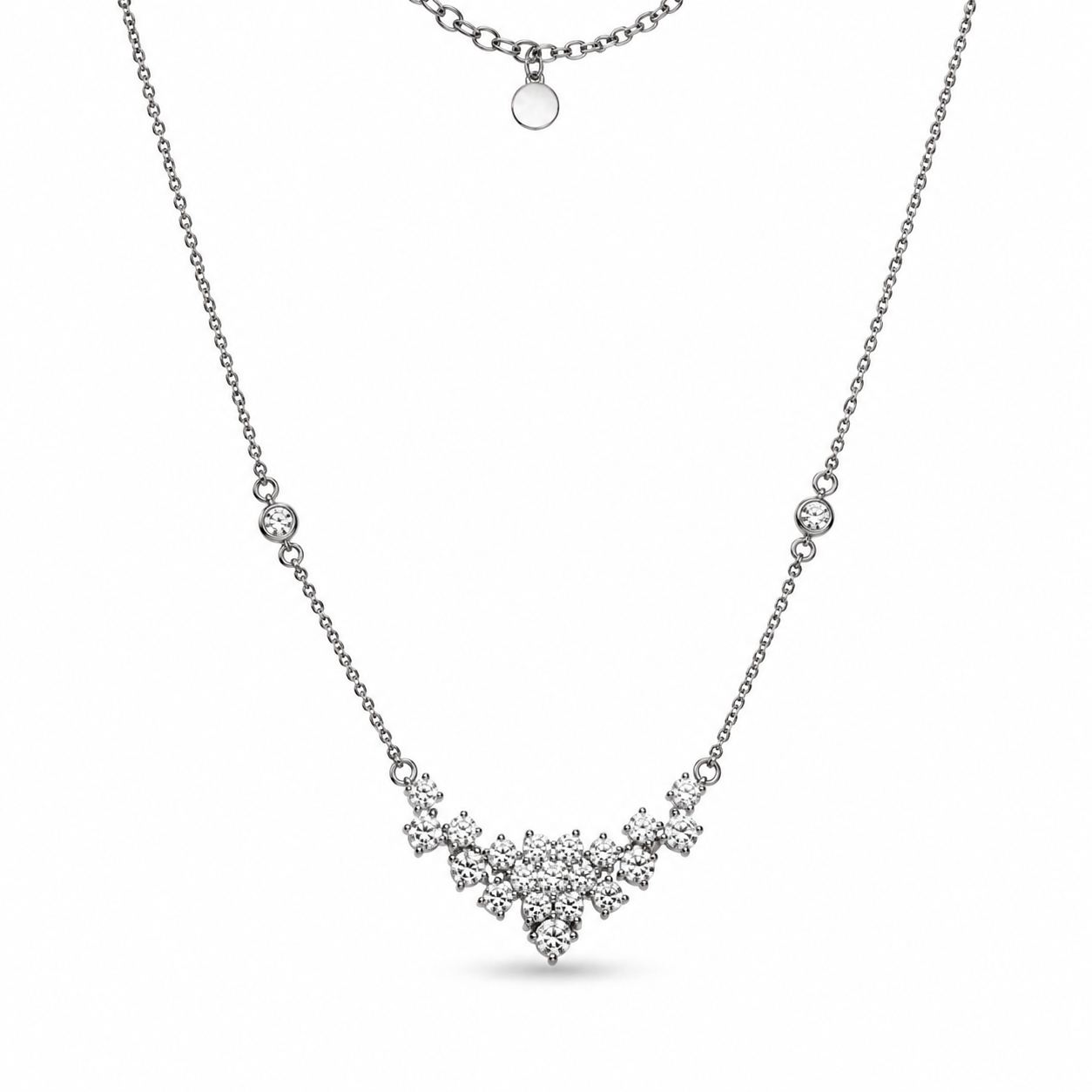 CZ Statement Pendant Necklace – Gold Plated or Sterling Silver, Hypoallergenic, Non-Tarnish