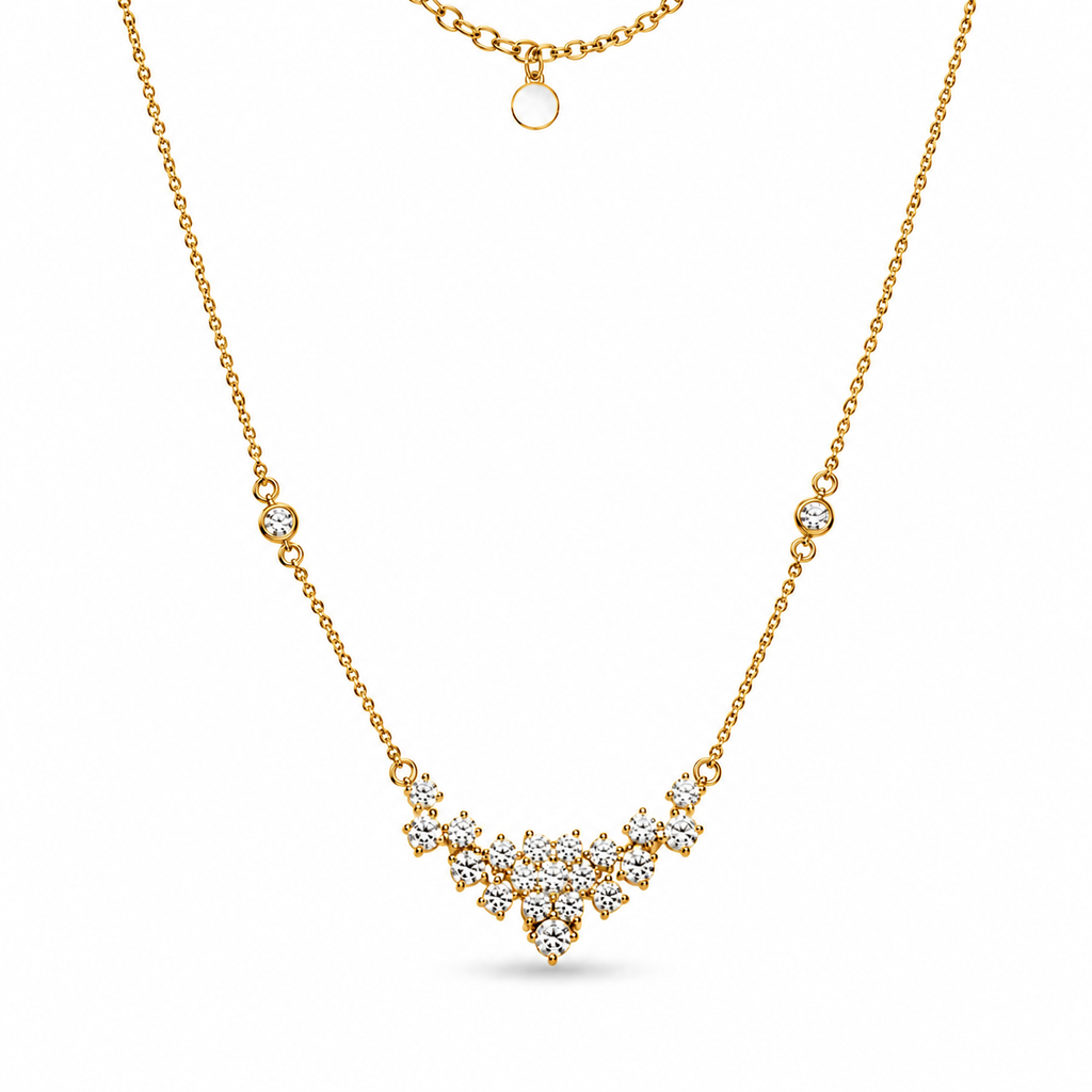 CZ Statement Pendant Necklace – Gold Plated or Sterling Silver, Hypoallergenic, Non-Tarnish