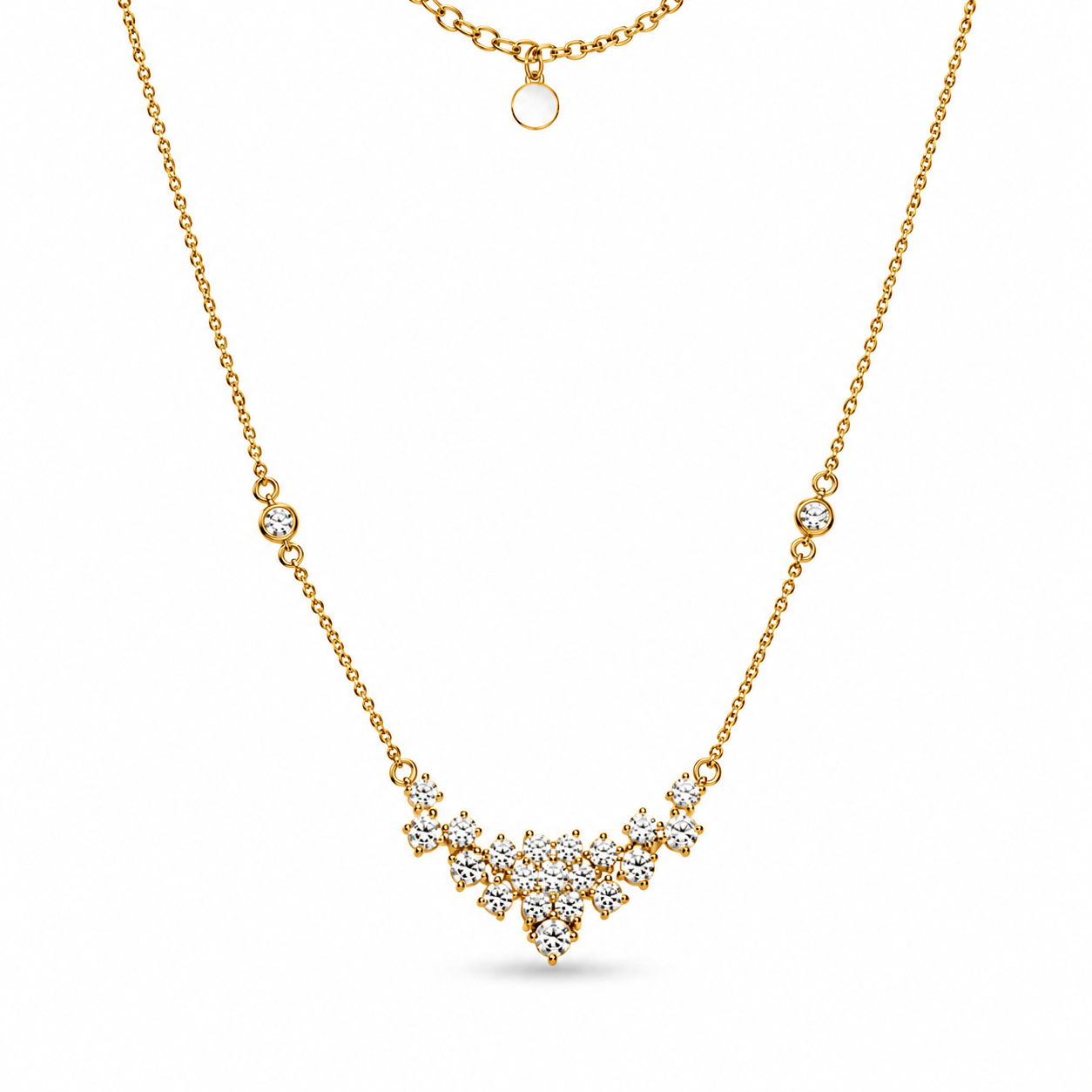 CZ Statement Pendant Necklace – Gold Plated or Sterling Silver, Hypoallergenic, Non-Tarnish