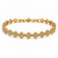 Gold-Plated Four-Leaf Clover CZ Bracelet – Adjustable 17 + 2.5 cm