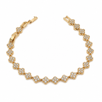 Gold-Plated Four-Leaf Clover CZ Bracelet – Adjustable 17 + 2.5 cm