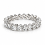 White Gold CZ Baguette Ring – Hypoallergenic, Tarnish-Resistant, Sizes 6–8