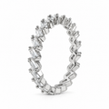 White Gold CZ Baguette Ring – Hypoallergenic, Tarnish-Resistant, Sizes 6–8