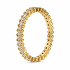 Yellow Gold-Plated CZ Eternity Ring – Hypoallergenic, Tarnish-Resistant, Sizes 6–8