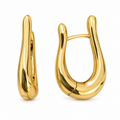 Sedy Jewelry teardrop hoop earrings are made from stainless steel with gold PVD coating applied through ion plating. They feature a smooth, polished finish without stones and fasten with English lock closures. Each earring measures 20 mm (0.79 in) in height and 4 mm (0.16 in) in thickness. Hypoallergenic and tarnish-resistant. Sold as a pair.
