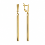 Gold Plated Long Bar Drop Earrings – Hypoallergenic, Non-Tarnish