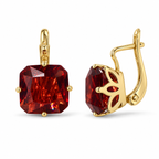 Gold Plated Square CZ Drop Earrings – Hypoallergenic, Non-Tarnish, Multiple Colours