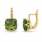 Gold Plated Square CZ Drop Earrings – Hypoallergenic, Non-Tarnish, Multiple Colours