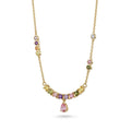 Gold Plated CZ Rainbow Pendant Necklace – 40+5 cm