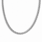 5 mm Curb Chain Necklace 50 cm – Gold Plated or White Gold