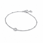 Minimalist CZ Anklet – Stainless Steel, Adjustable 21+5 cm