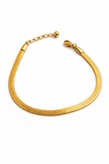 Snake Chain Bracelet – Gold Plated Stainless Steel, 17+4 cm