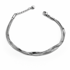 Double Snake Chain Bracelet – Stainless Steel, Adjustable 17+4 cm