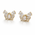 CZ Butterfly Stud Earrings – Gold Plated, 1.5×1.3 cm