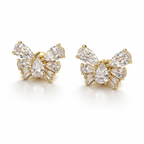 CZ Butterfly Stud Earrings – Gold Plated, 1.5×1.3 cm