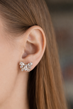 CZ Butterfly Stud Earrings – Gold Plated, 1.5×1.3 cm