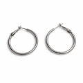 Classic Hoop Earrings – White Gold Plated, 2.5/3/3.5/4.5 см