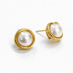 Sterling Silver Post Pearl Stud Earrings 1cm
