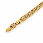 Double Row CZ Bracelet White Or Gold Plated – Tennis Style Bracelet for Women