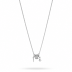 White Gold Plated Charm Necklace with Heart Pendant – Hypoallergenic Necklace 45+5 cm / 17.7”+2”