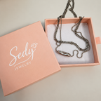 White Gold Plated Layered Necklace – Double Layer Hypoallergenic Necklace 38 cm + 45+5 cm