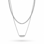 White Gold Plated Layered Necklace – Double Layer Hypoallergenic Necklace 38 cm + 45+5 cm