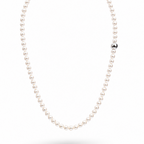 White & Yellow Gold Plated Synthetic Pearl Necklace – Hypoallergenic Pearl Choker 45 cm / 17.7”