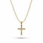 Gold Plated CZ Pendant Necklace – Hypoallergenic Statement Necklace 45 cm / 17.7”