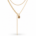 Rose Gold Plated Layered Necklace – Multi Layer Y Necklace 35 / 45+5 cm