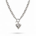 White Gold Plated Heart Pendant Chain Necklace – 45 cm