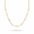 Gold Plated Pearl Beaded Necklace – Statement Pearl Necklace 45+5 cm