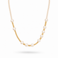 Gold Plated Pearl Beaded Necklace – Minimalist Pearl Necklace 45+5 cm