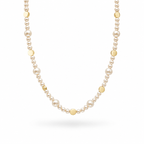 Gold Plated Pearl Beaded Necklace – Statement Pearl Necklace 45+5 cm