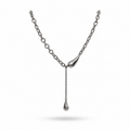 White Gold Plated Drop Pendant Necklace – Modern Chain Necklace 40+5 cm