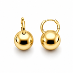 Gold Plated / White Gold Plated Ball Drop Hoop Earrings