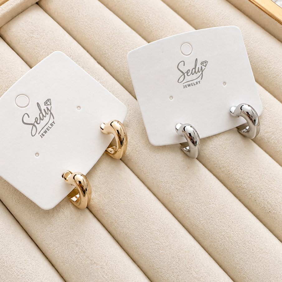 Gold Plated / White Gold Plated Mini Stud Earrings | Chunky Studs