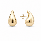 Gold Plated Teardrop Stud Earrings | Statement Studs