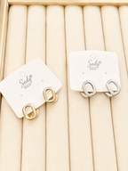 Matte Gold Plated Oval Huggie Earrings | Chunky Minimal
