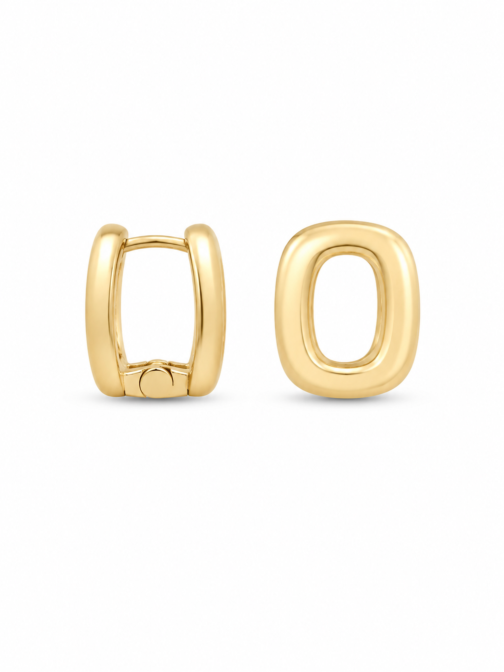Matte Gold Plated Oval Huggie Earrings | Chunky Minimal